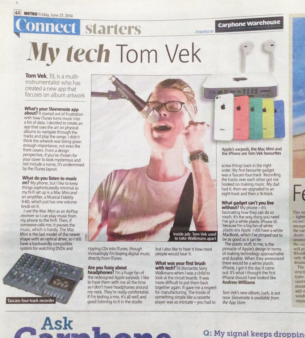 Tom Vek - Luck (Deluxe 10 Year Anniversary Edition) • Sleevenote